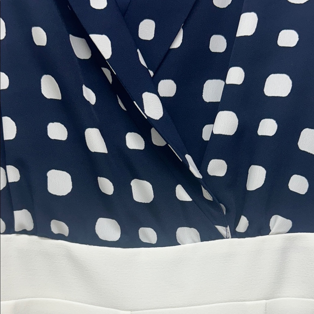 Navy Blue and White Polka Dot Jumpsuit Size 6 - Picture 12 of 14